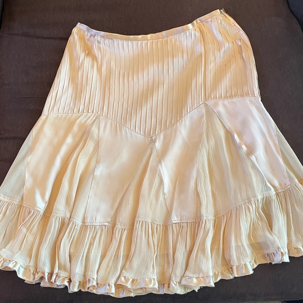 Banana Republic Cream A-Line Tiered Skirt